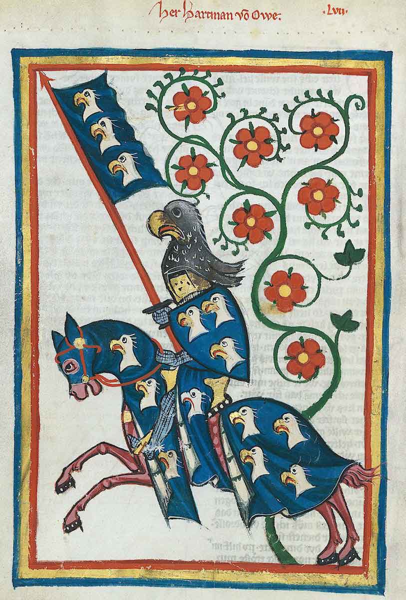 codex manesse hartmann medieval helmet
