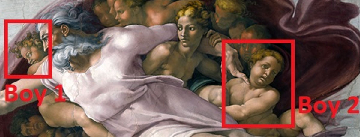 creation adam detail infants michelangelo fresco