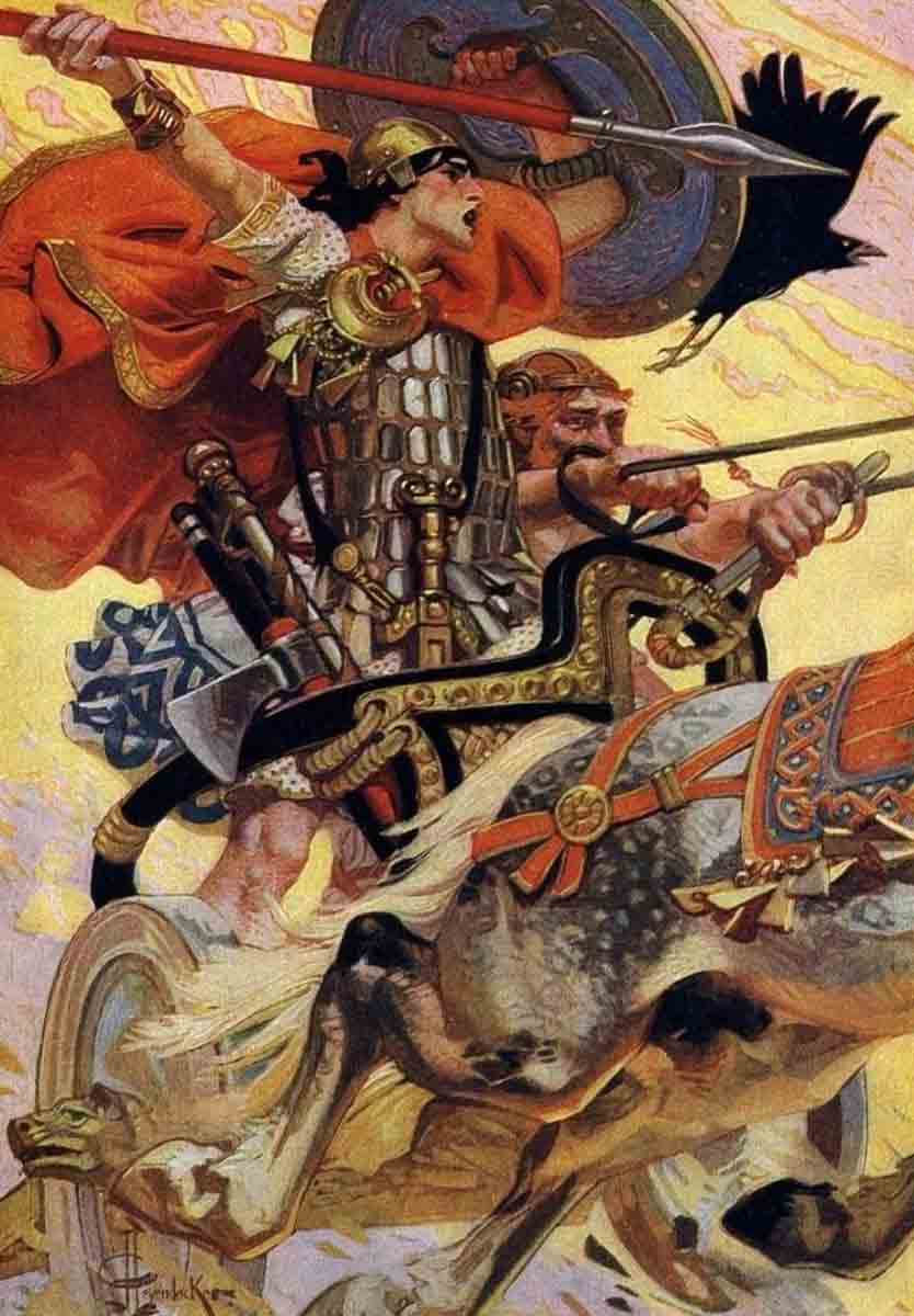 cu chulainn with spear mythical weapons