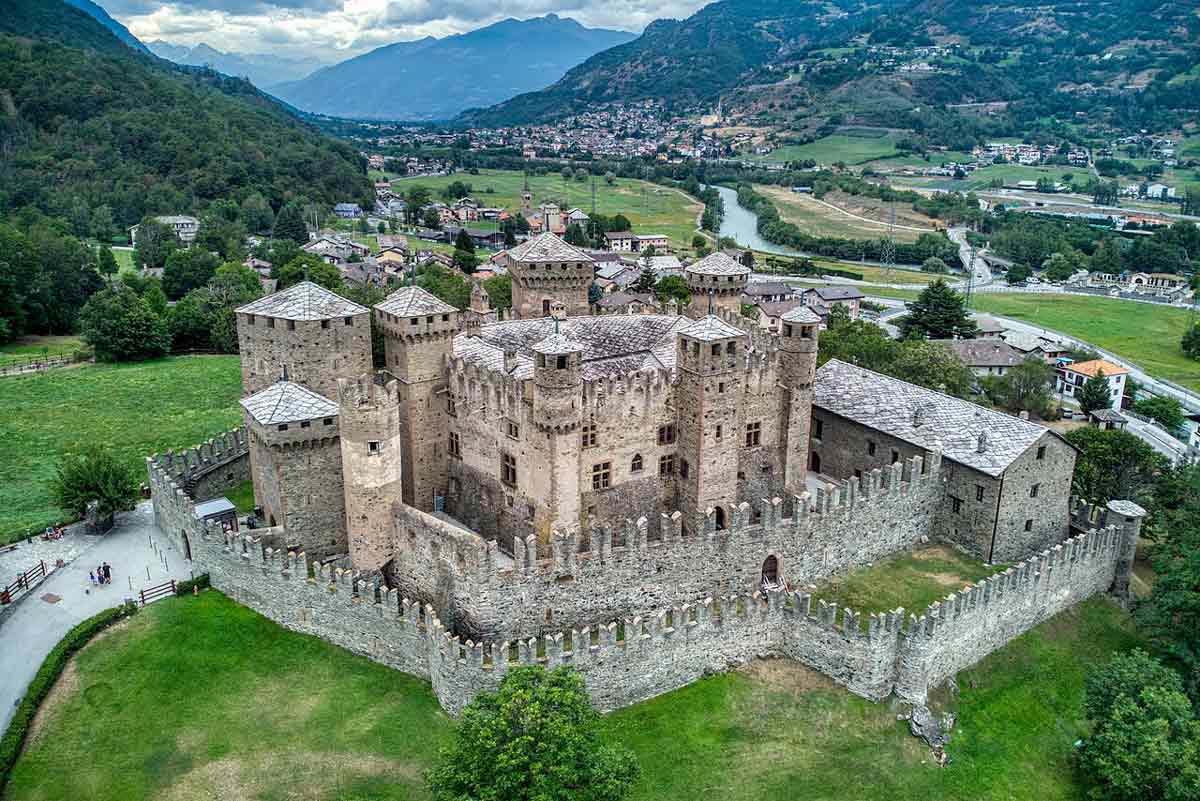 fenis medieval castle italy