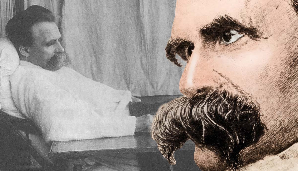 Two images of philosopher Friedrich Nietzsche