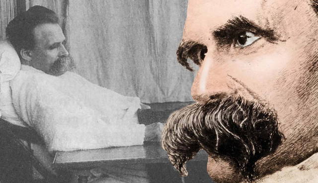 Two images of philosopher Friedrich Nietzsche