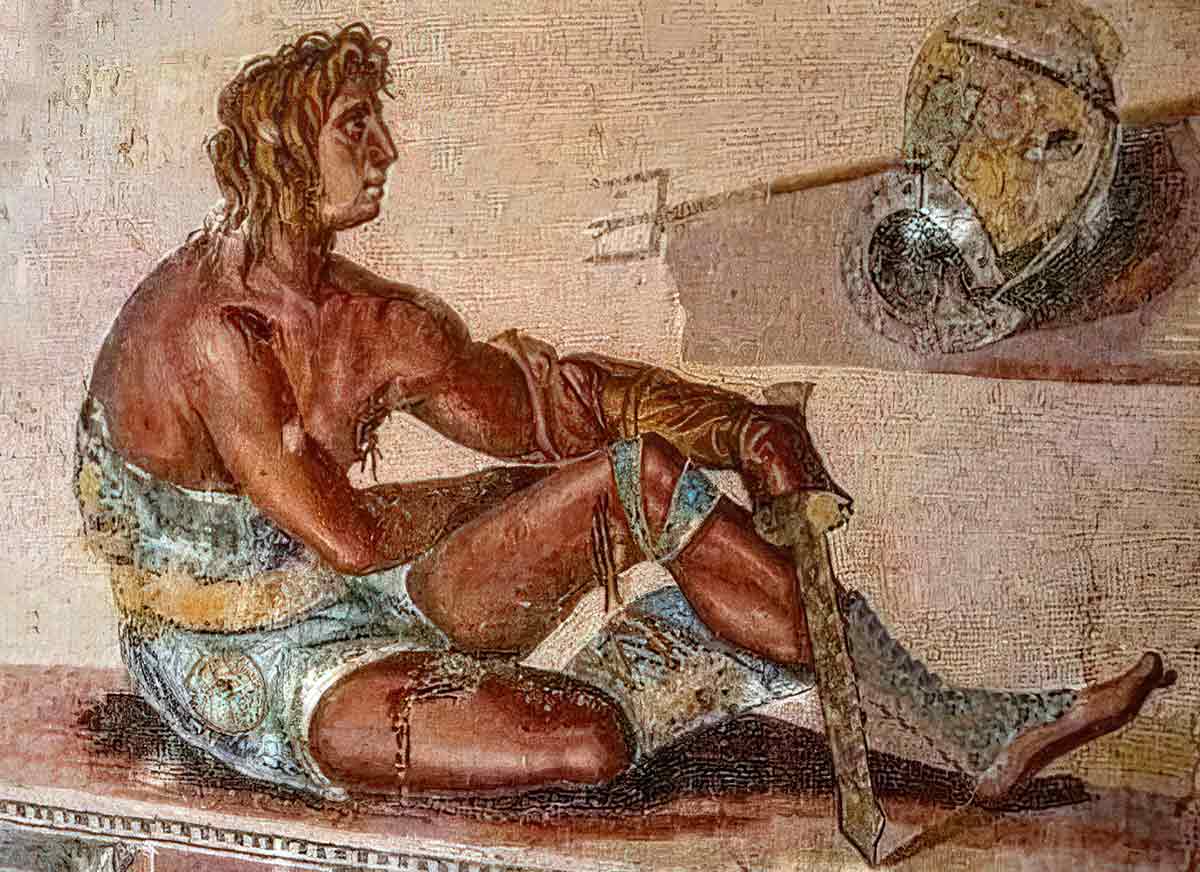gladiator mosaic libya
