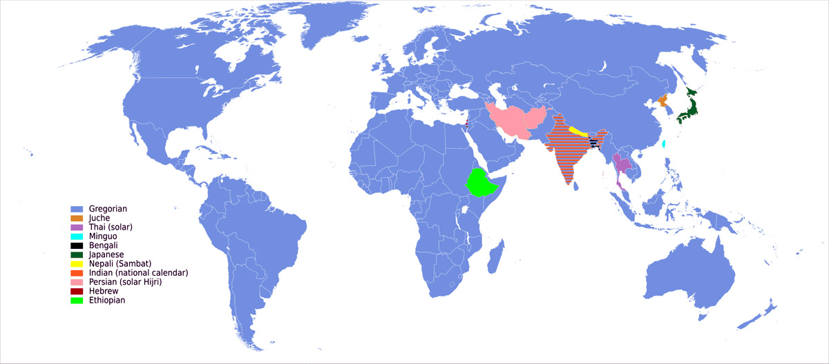 gregorian calendar map