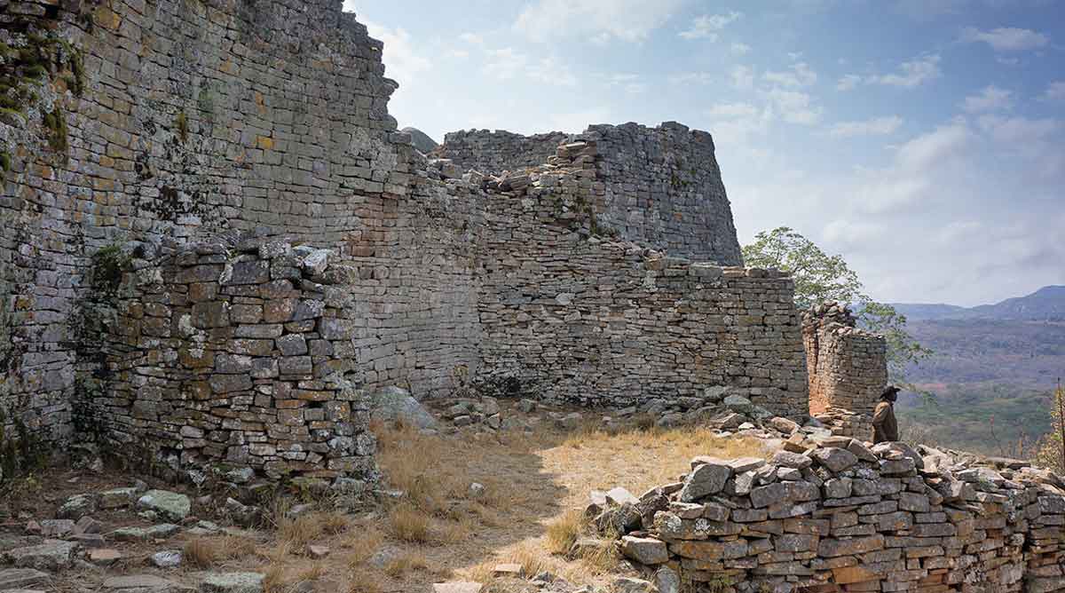 hill complex overlooking valley great zimbabwe