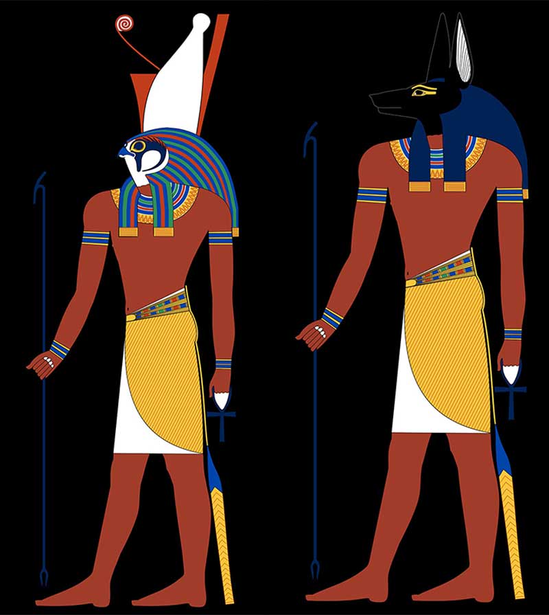 horus anubis illustrations