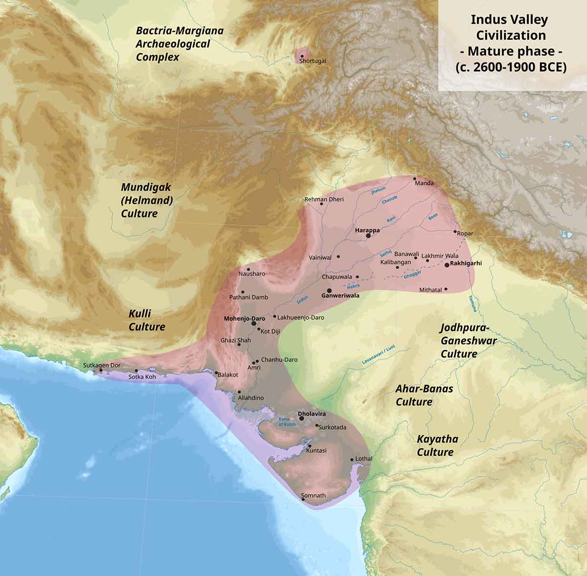 indus river valley civilization map