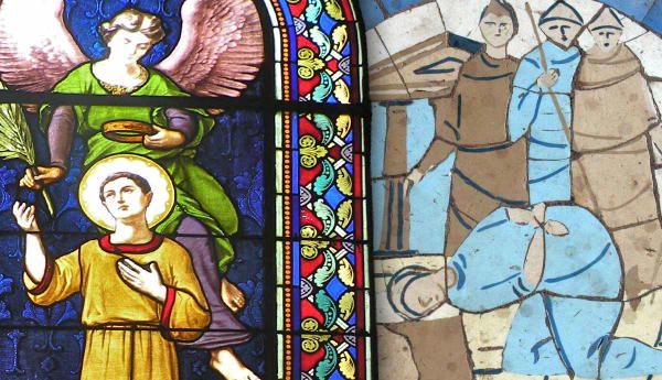 justin martyr stained glass mosaic