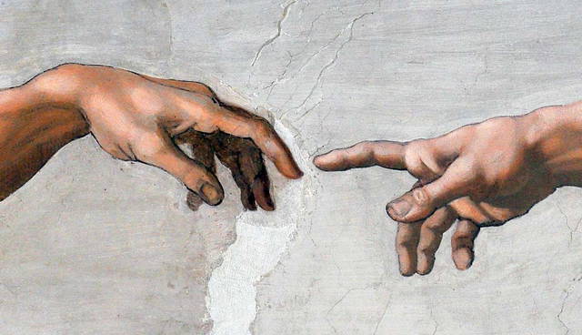 creation adam detail fingers michelangelo fresco