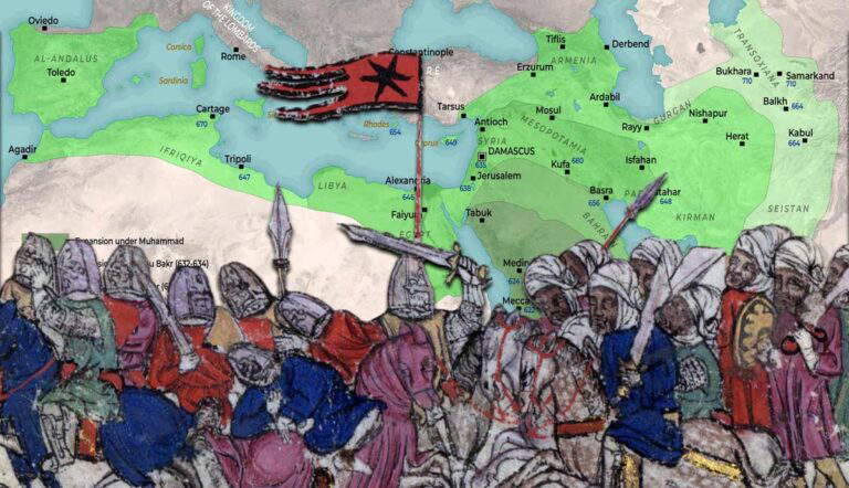 ummayadd caliphate map Illustration of the Battle of Yarmouk