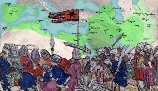 ummayadd caliphate map Illustration of the Battle of Yarmouk
