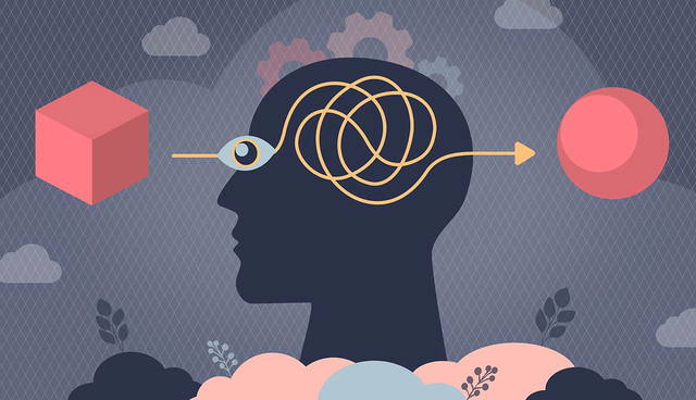 Conceptual illustration of processing complex information into clarity