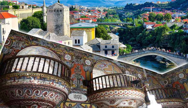 An artistic collage of ottoman empire heritage sites