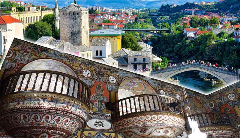 An artistic collage of ottoman empire heritage sites