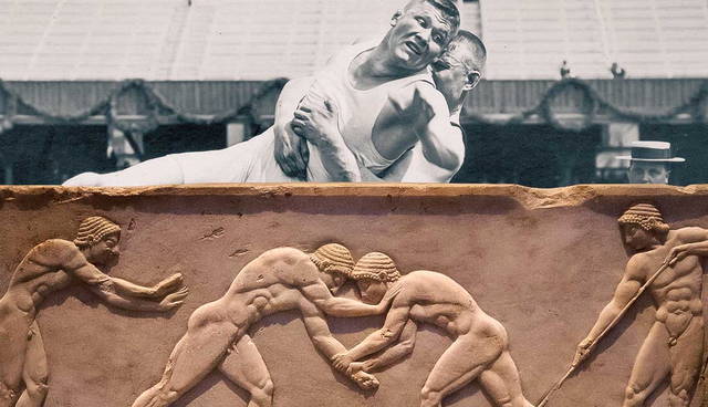 Modern and ancient wrestlers