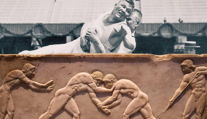 Modern and ancient wrestlers