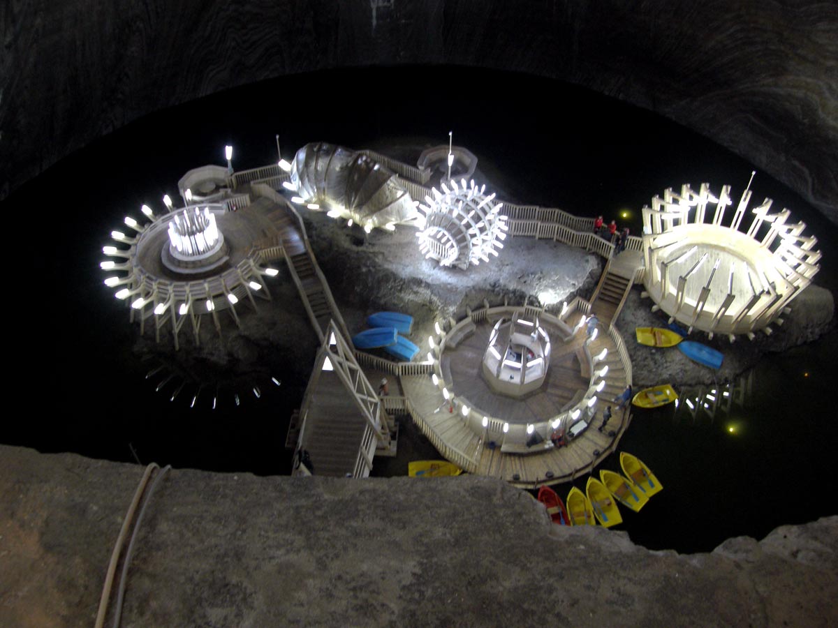 panoramic view salina turda romania