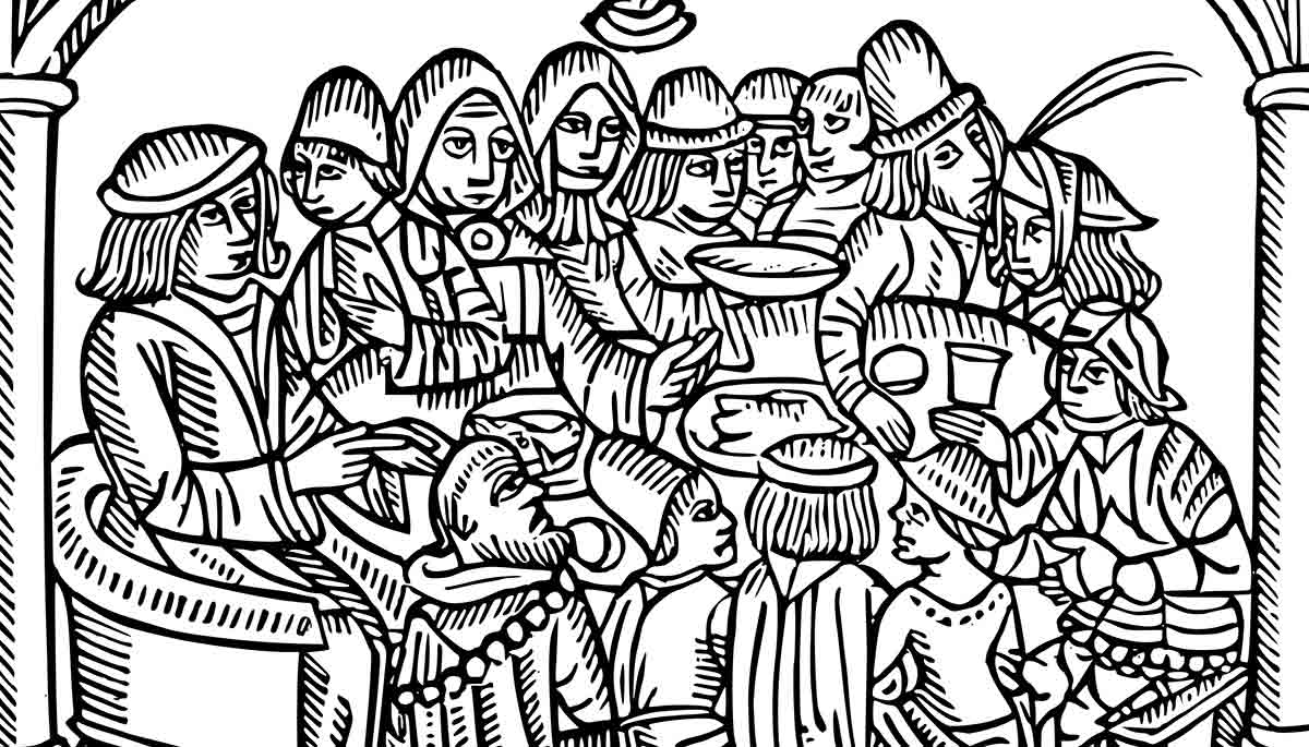 pilgrims woodcut canterbury tales
