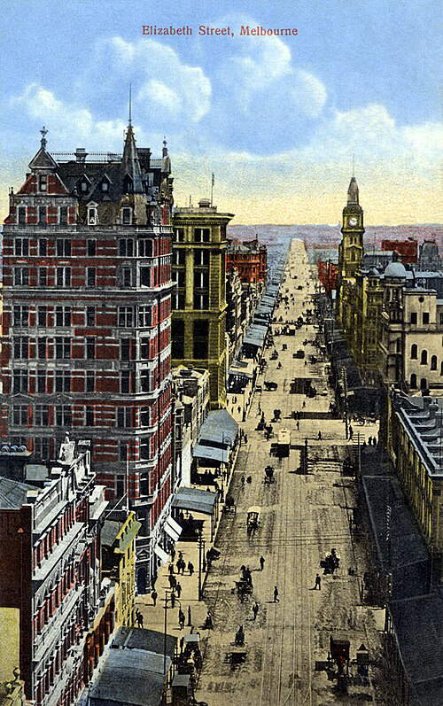 A 1910 Melbournce postcard featuring the APA Building. Source: Wikimedia Commons