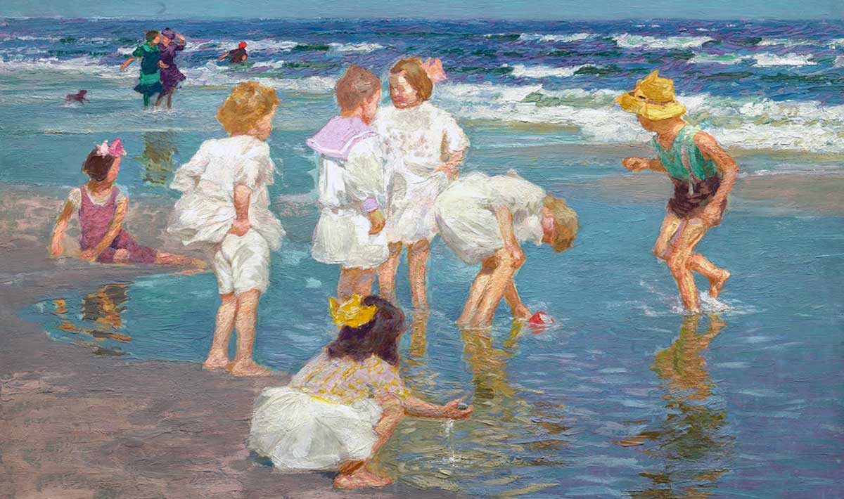 potthast holiday sea children painting