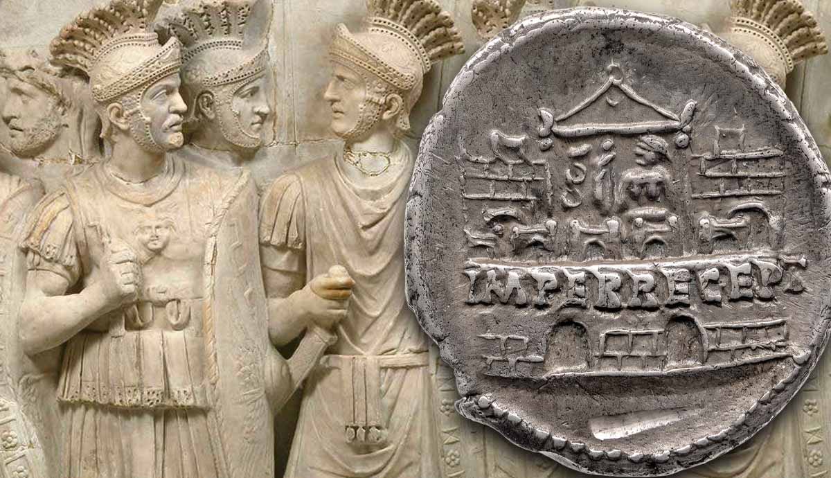 Roman Praetorian Guard and ancient coin.