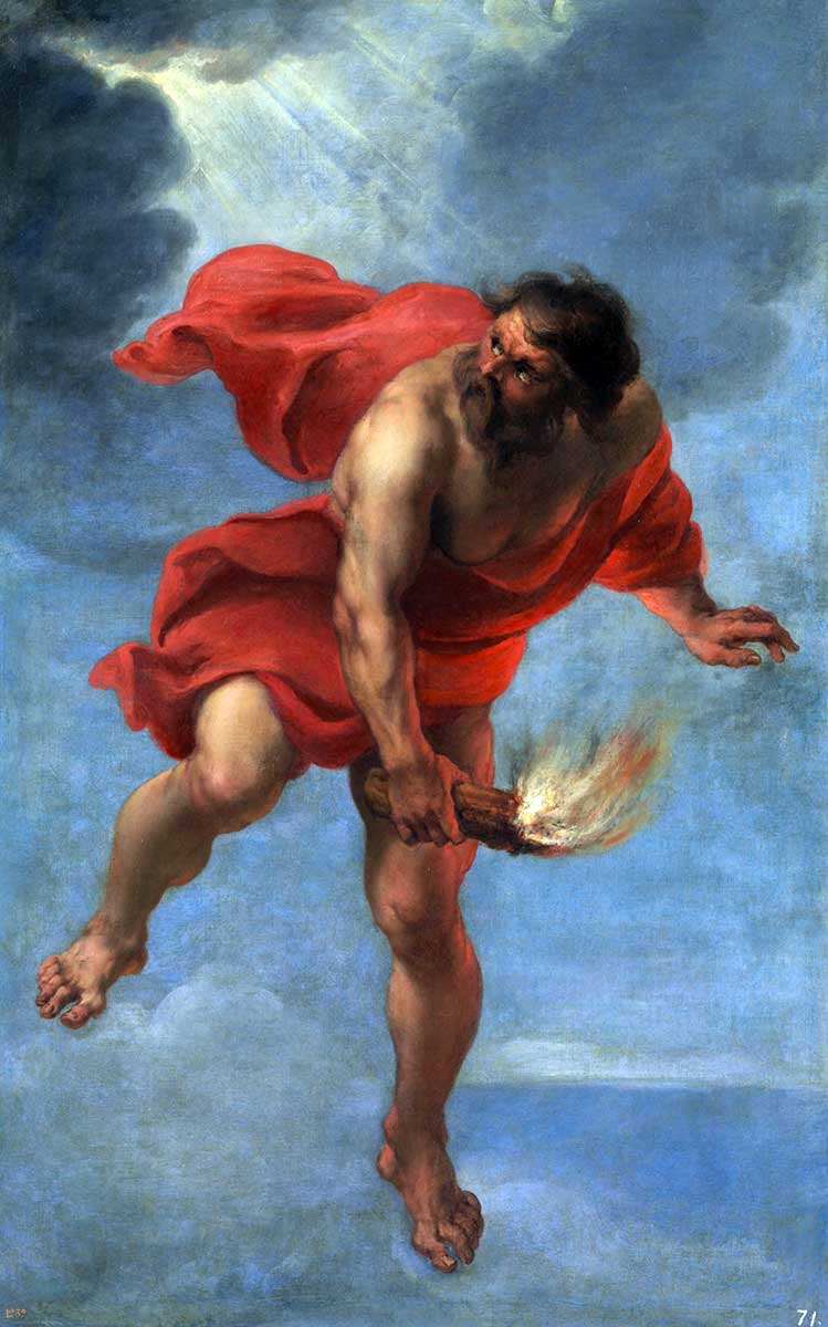 prometheus with fire