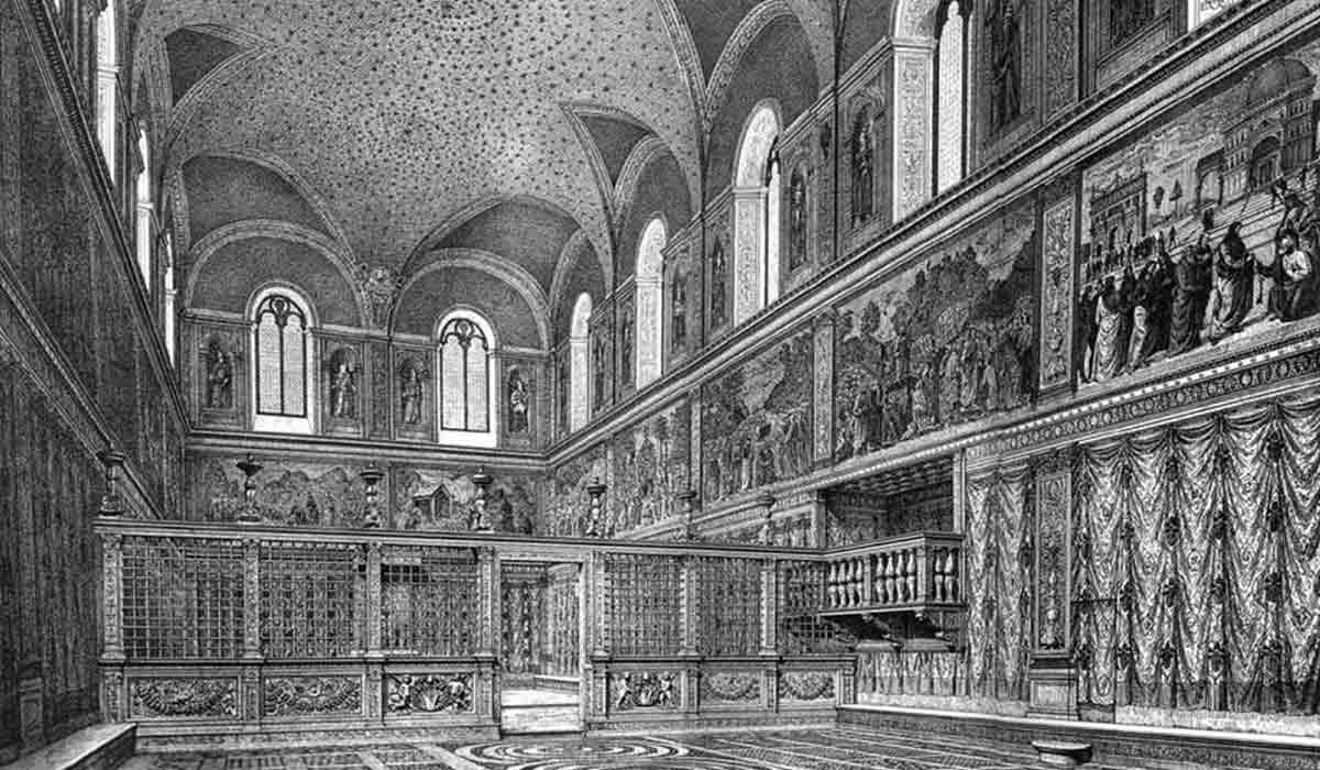 reconstruction sistine chapel gustavo tognetti sketch