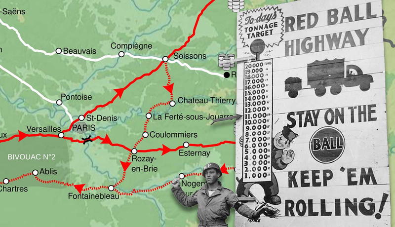 red ball express map header