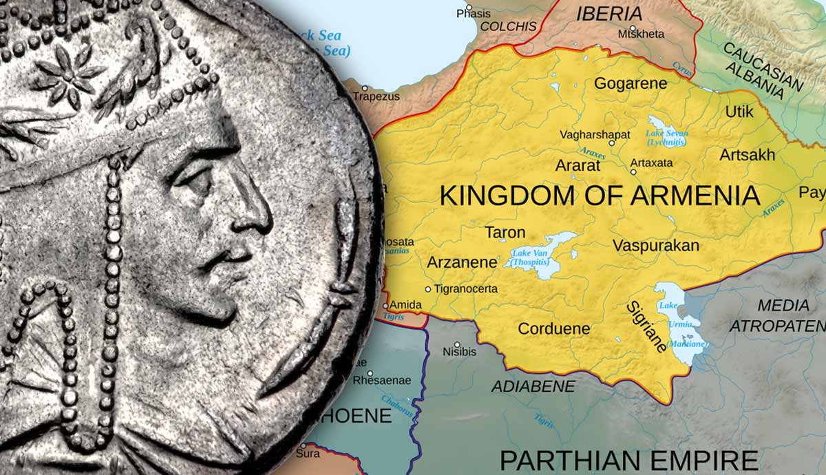 Tigranes the Great and Armenian map