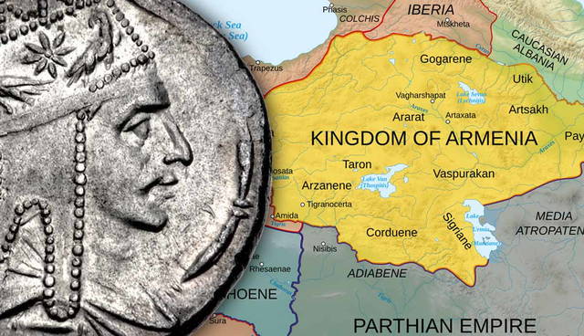 Tigranes the Great and Armenian map