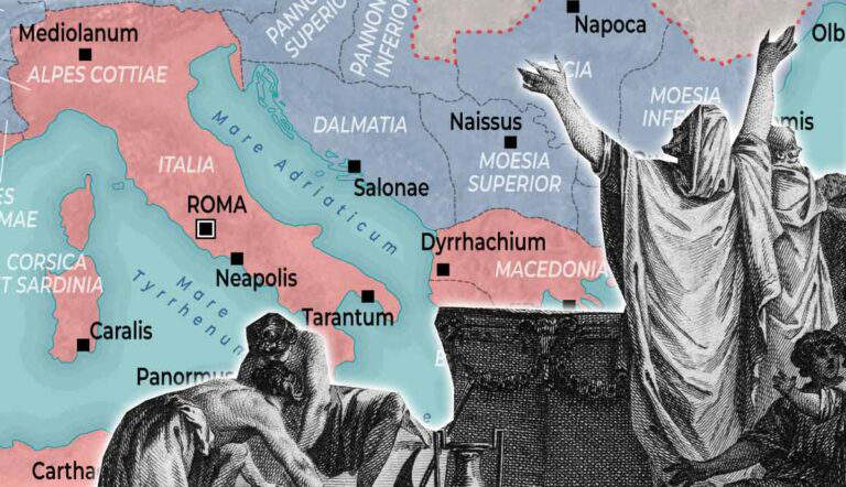 Map of the Ancient Roman Empire with The Twelve Tablets