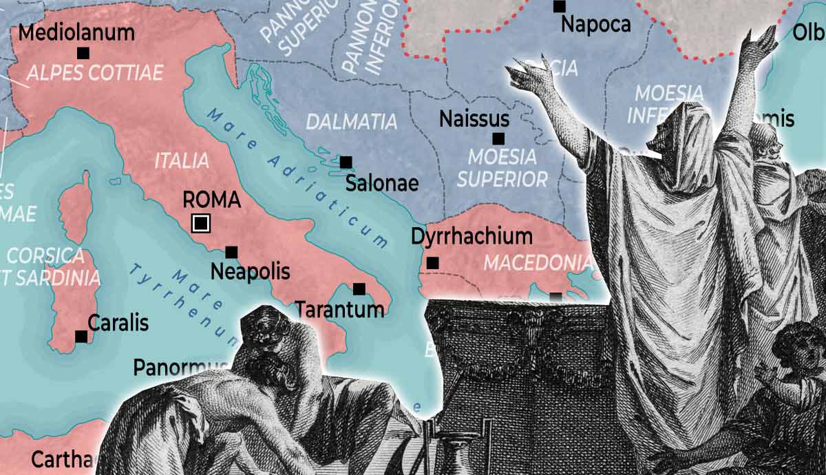 Map of the Ancient Roman Empire with The Twelve Tablets