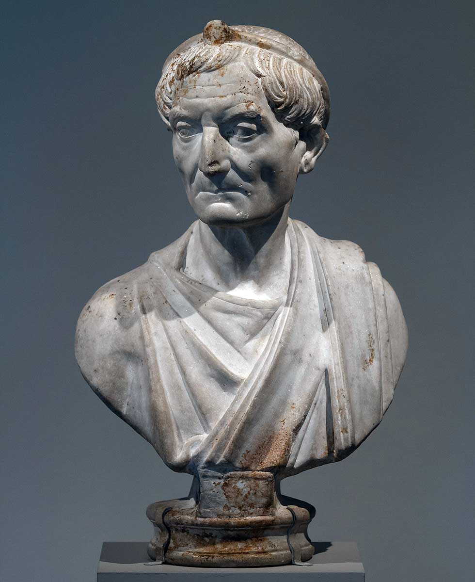 roman priest bust