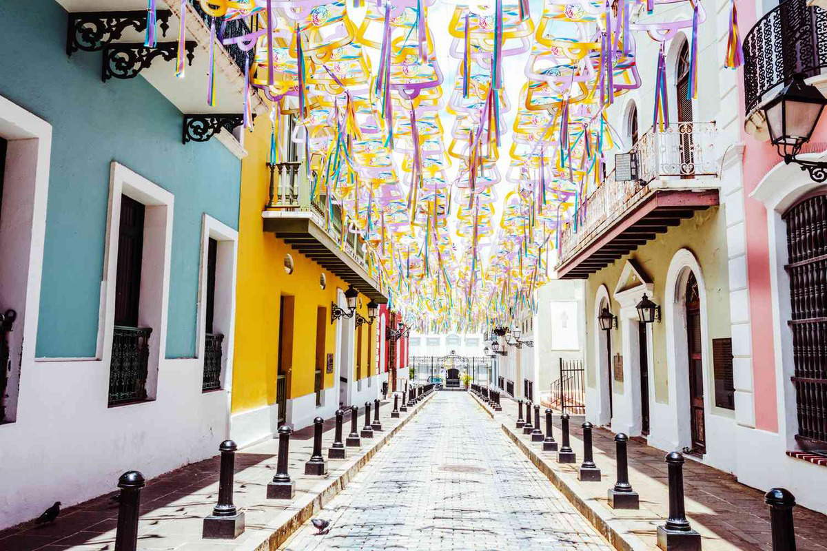 A pedestrian street in San Juan, Puerto Rico. Source: Conde Nast