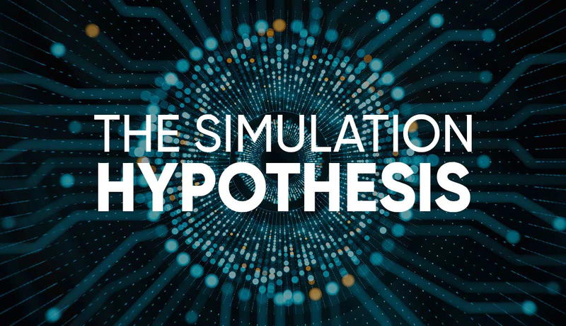 Digital eye graphic with text: The Simulation Hypothesis.