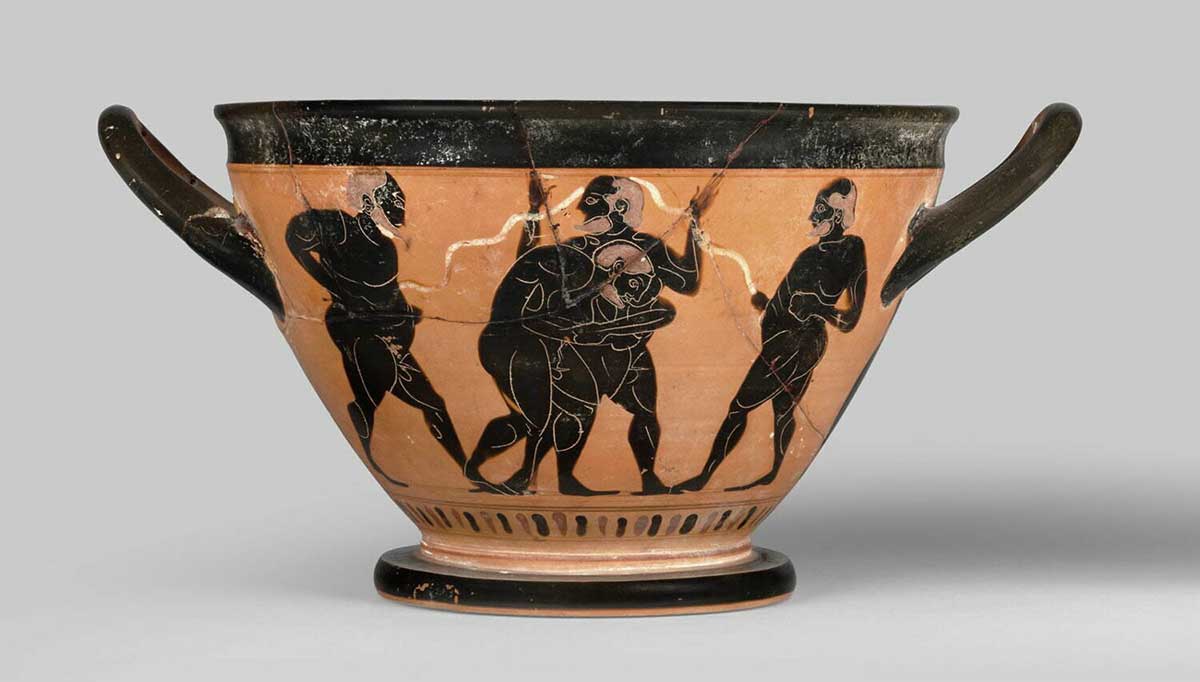 skyphos greek wrestling referee