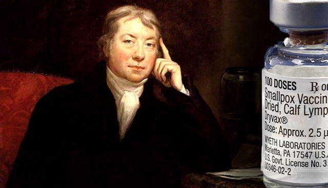 edward jenner portrait with vaccine vial