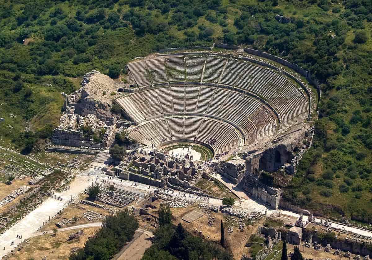 theatre ephesus aerial view