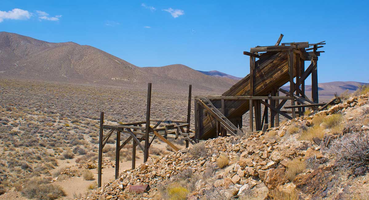 wood remains of gold mine