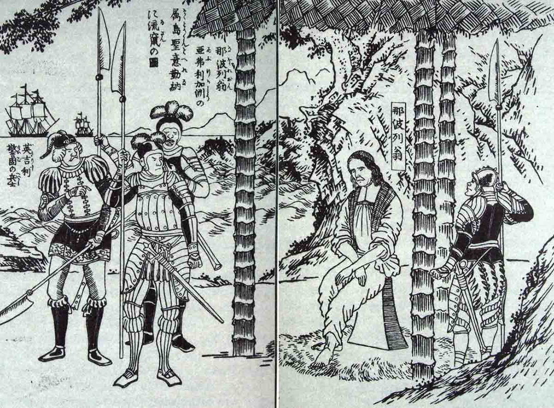 woodcut of napoleon japan