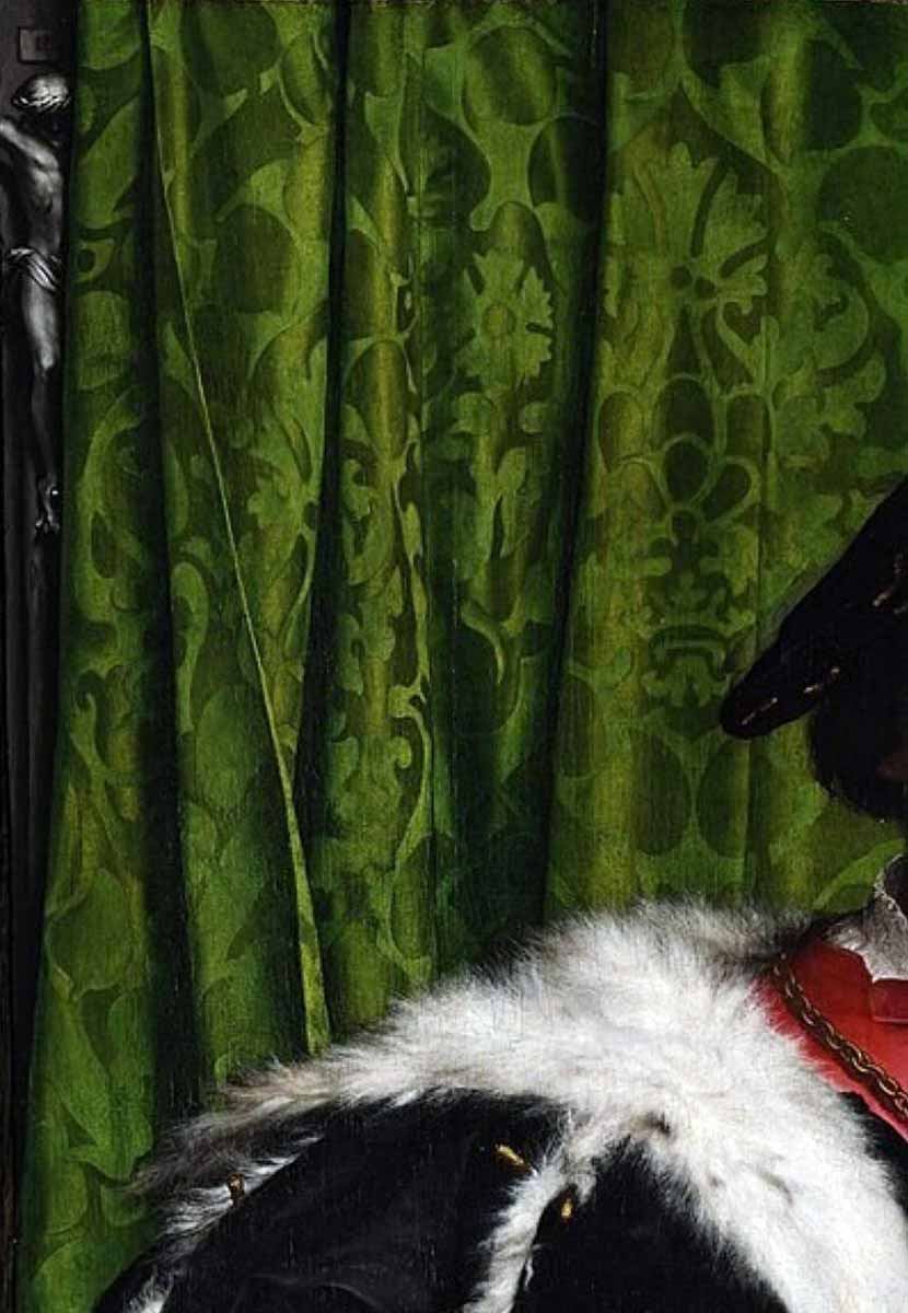 ambassadors hans holbein painting 1533 detail crucifix