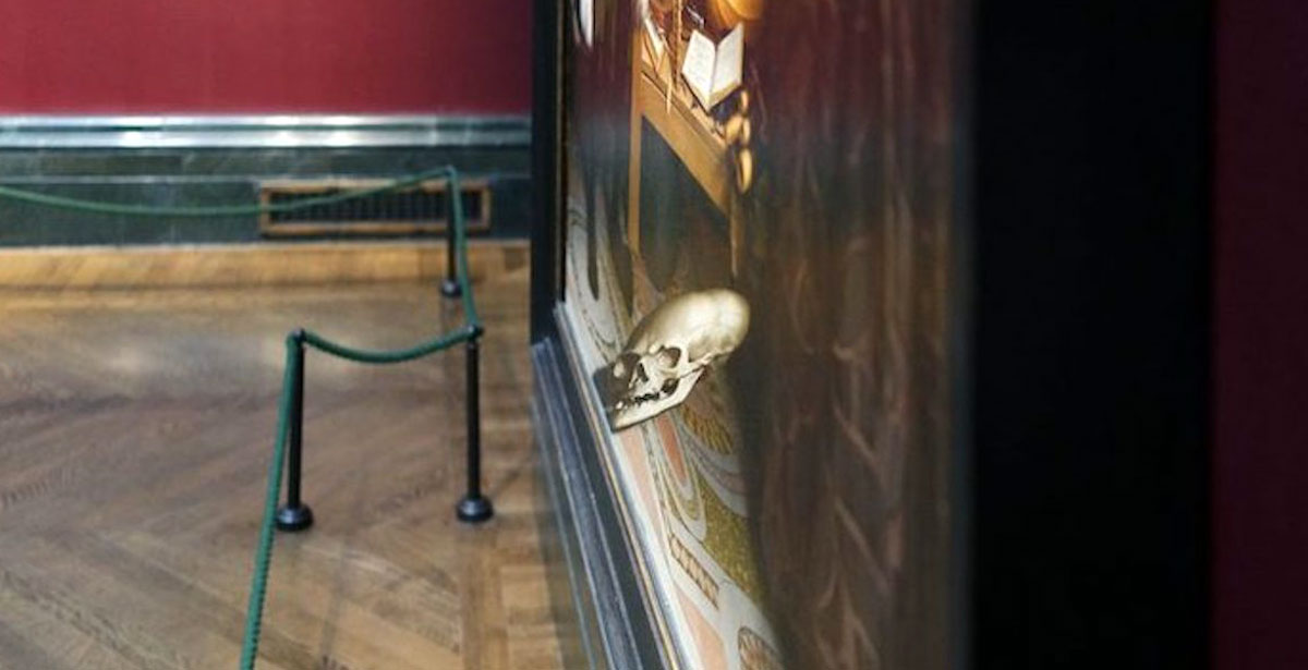 anamorphosis skull ambassadors holbein painting illusion
