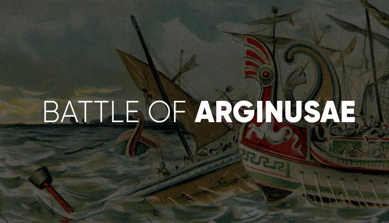 Historical painting depicting the Battle of Arginusae.