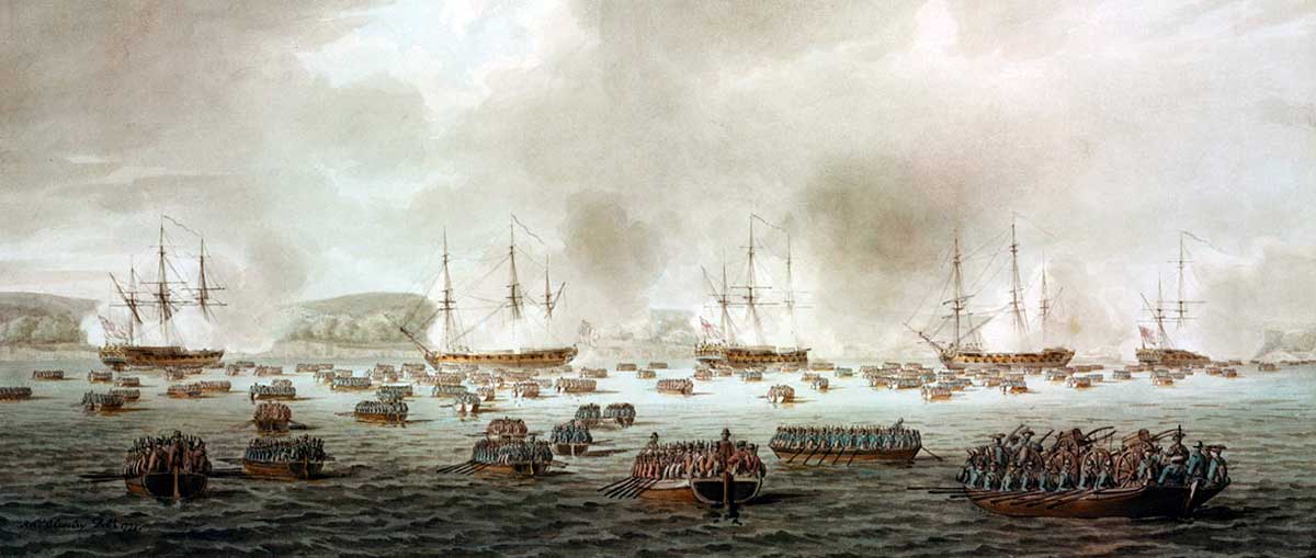 british landing at new york