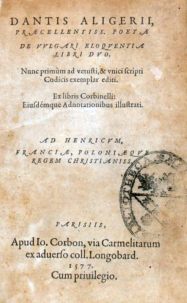 de vulgari eloquentia dante italina language