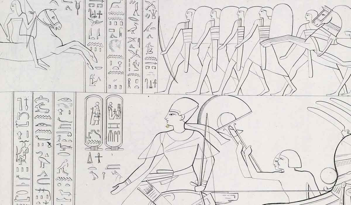 drawing battle kadesh abu simbel temple