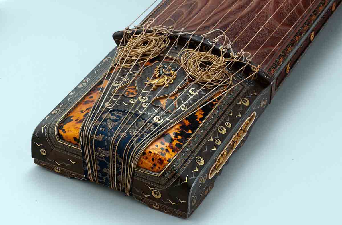 early medieval japan koto decoration detail