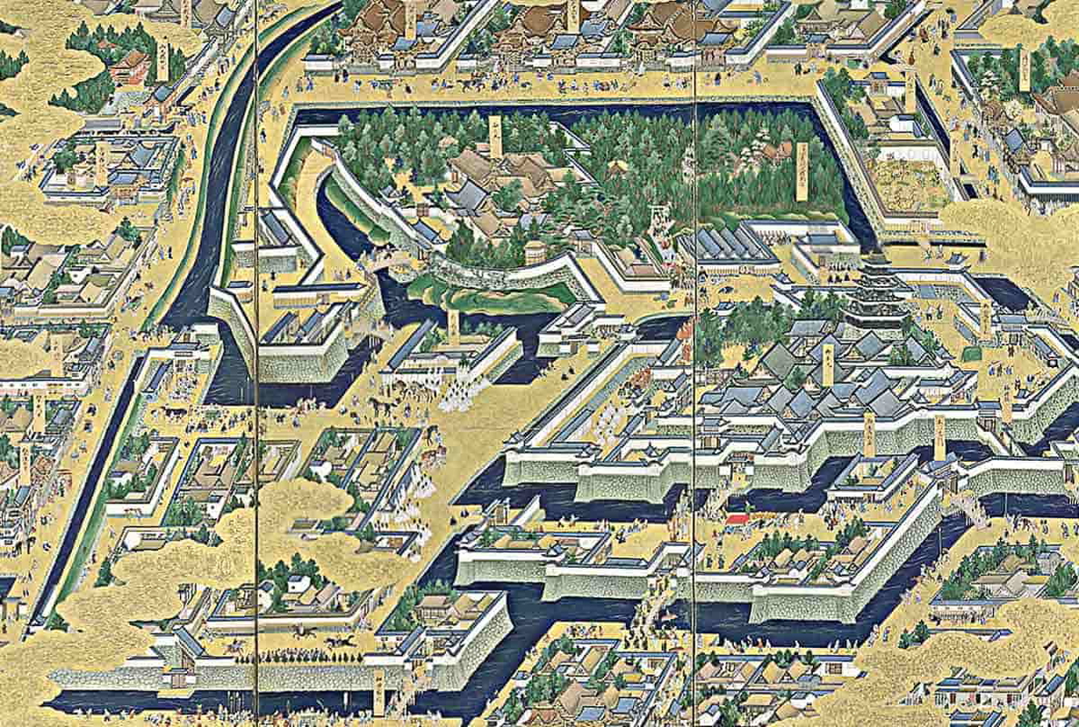 edo castle print map