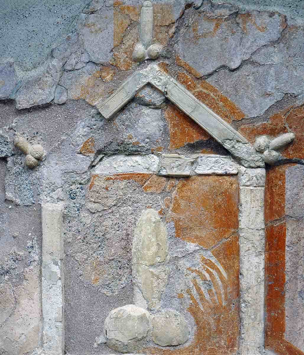 erotic fresco lupanar pompeii roman ruins