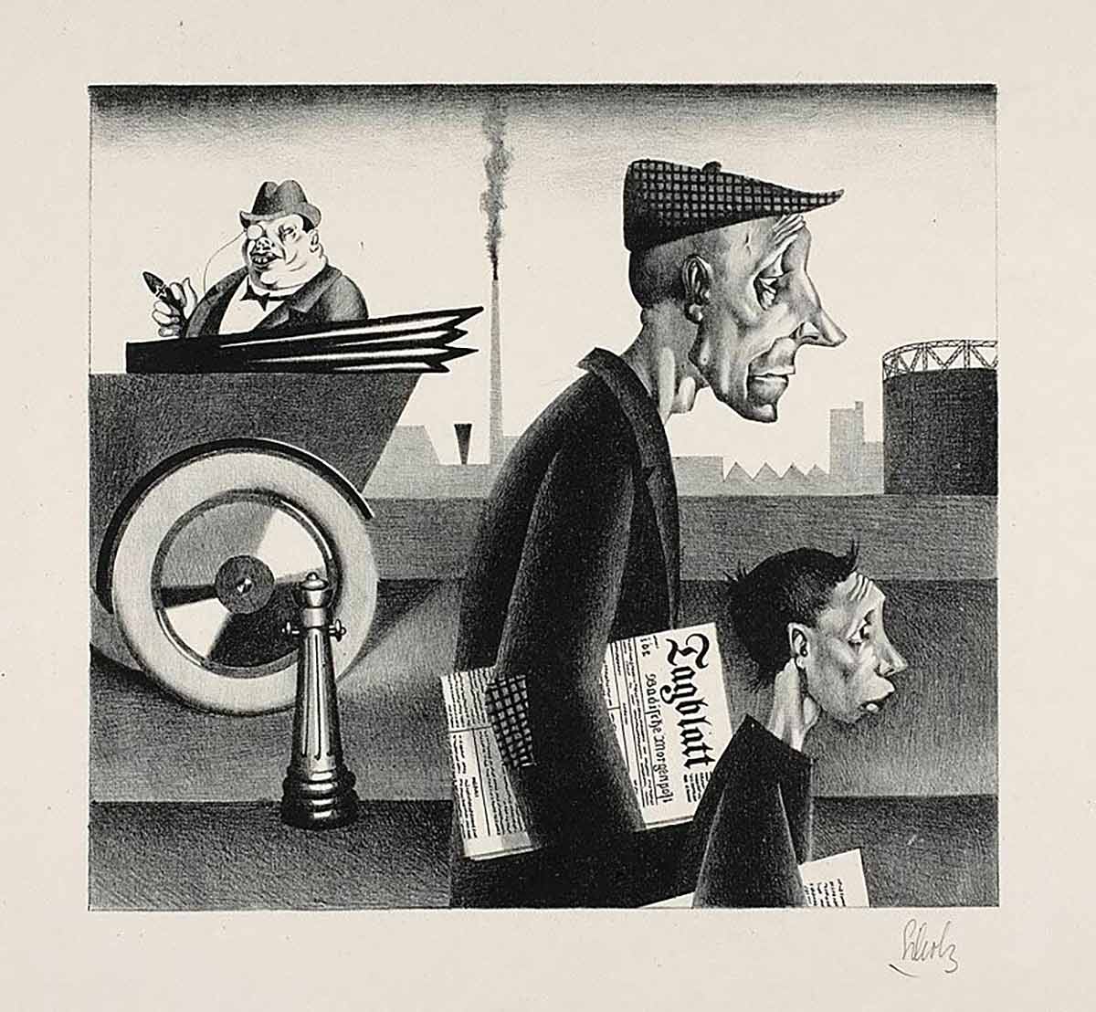 georg scholz newspaper carriers painting
